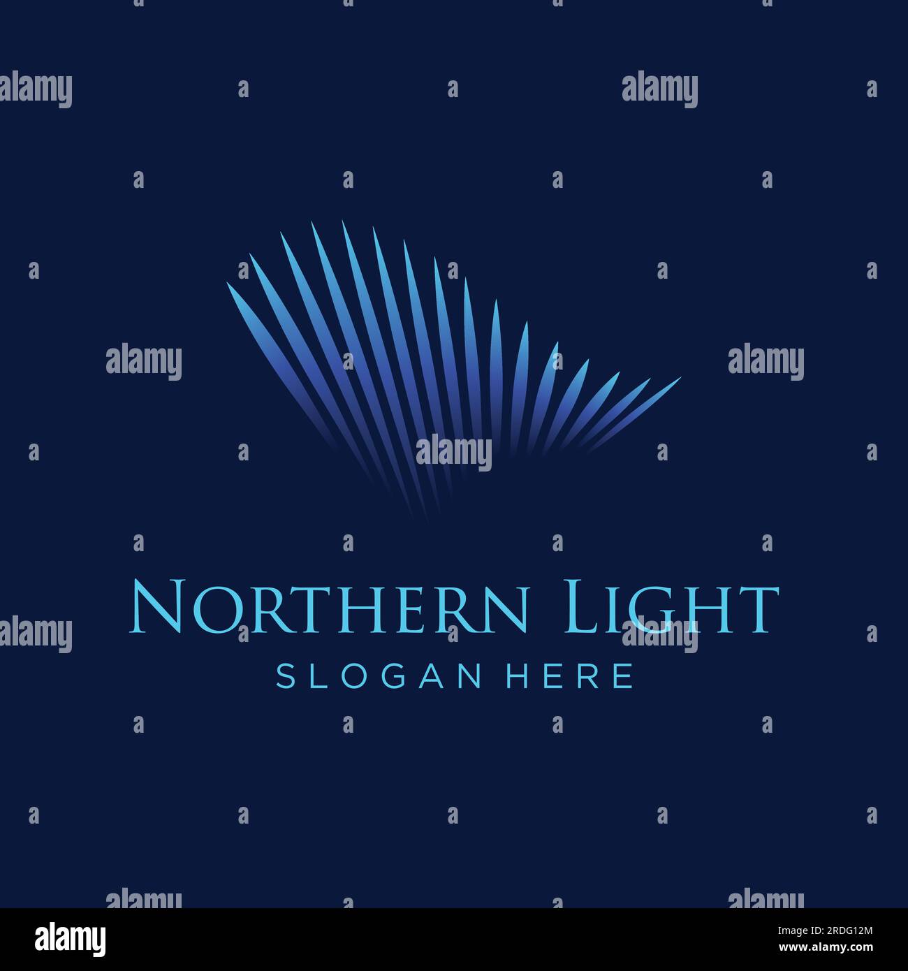 Le logo de l'onde lumineuse nord est inspiré par les lumières de l'aurore boréale. Illustration de Vecteur