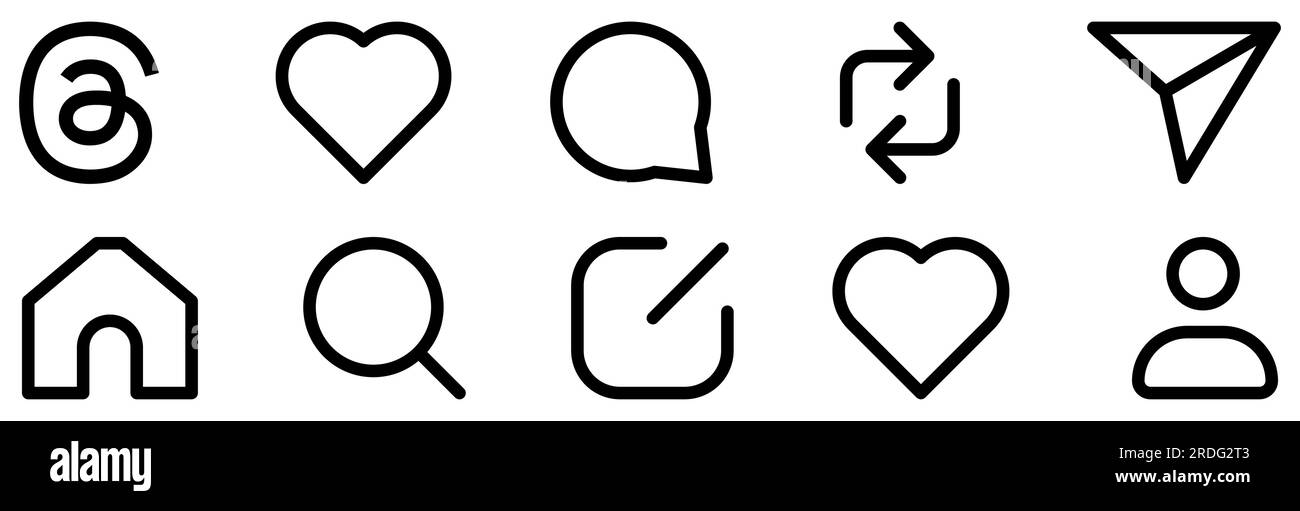 Icônes de l'interface réseau des threads. Instagram nouvelle application. Design peut être utilisé pour le web et l'application mobile. Illustration vectorielle Illustration de Vecteur
