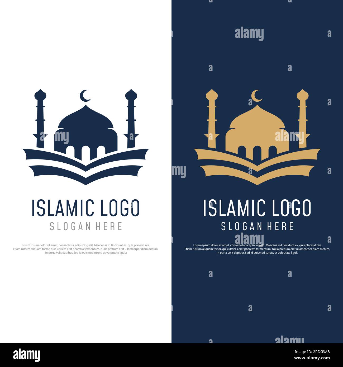 Logo de mosquée de luxe unique, moderne et créatif avec monogram.logo pour islamique, ramadan, société. Illustration de Vecteur