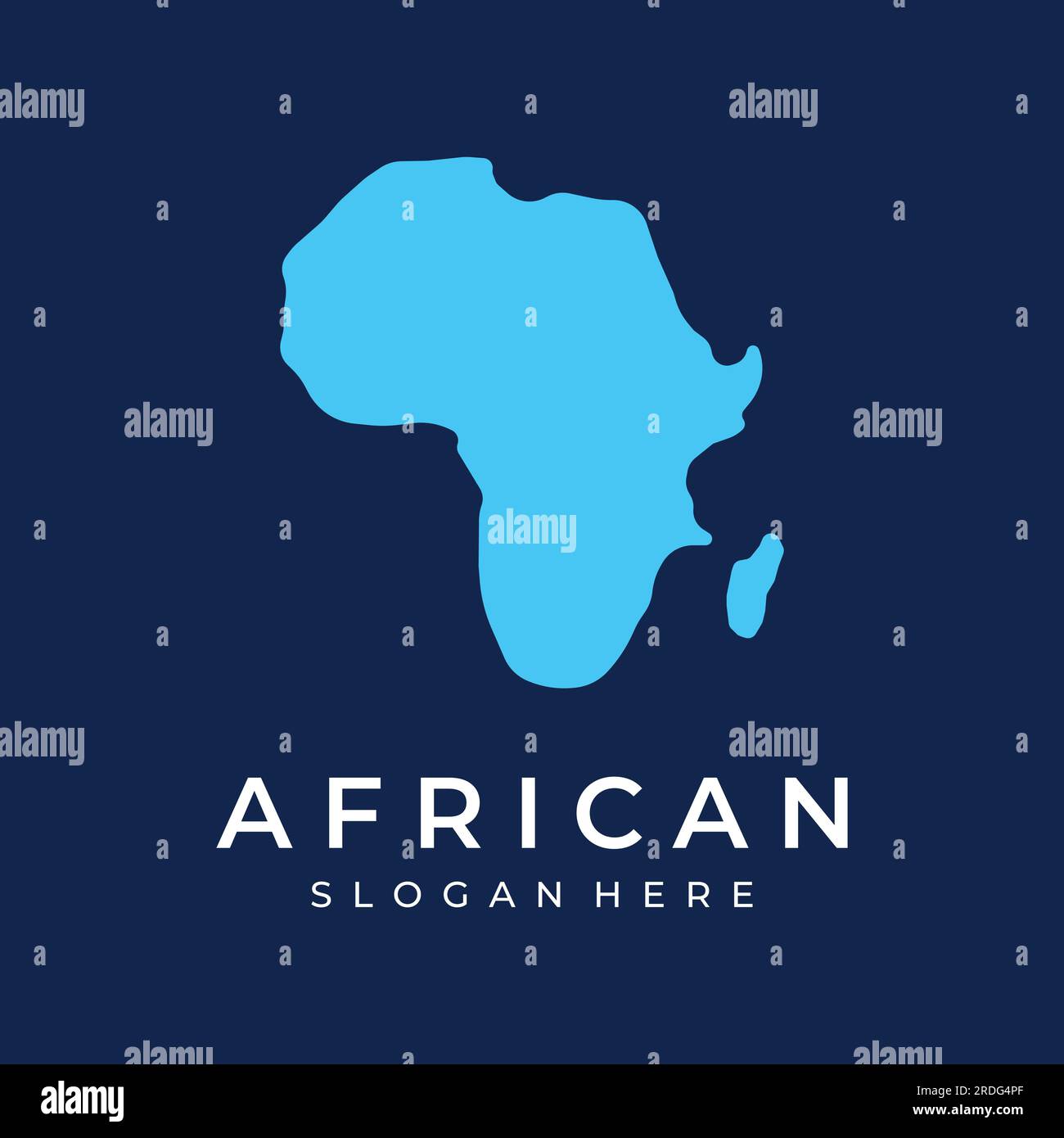 Logo abstrait de carte du continent africain, voyages et visites en afrique. Avec concept de conception vectorielle. Illustration de Vecteur