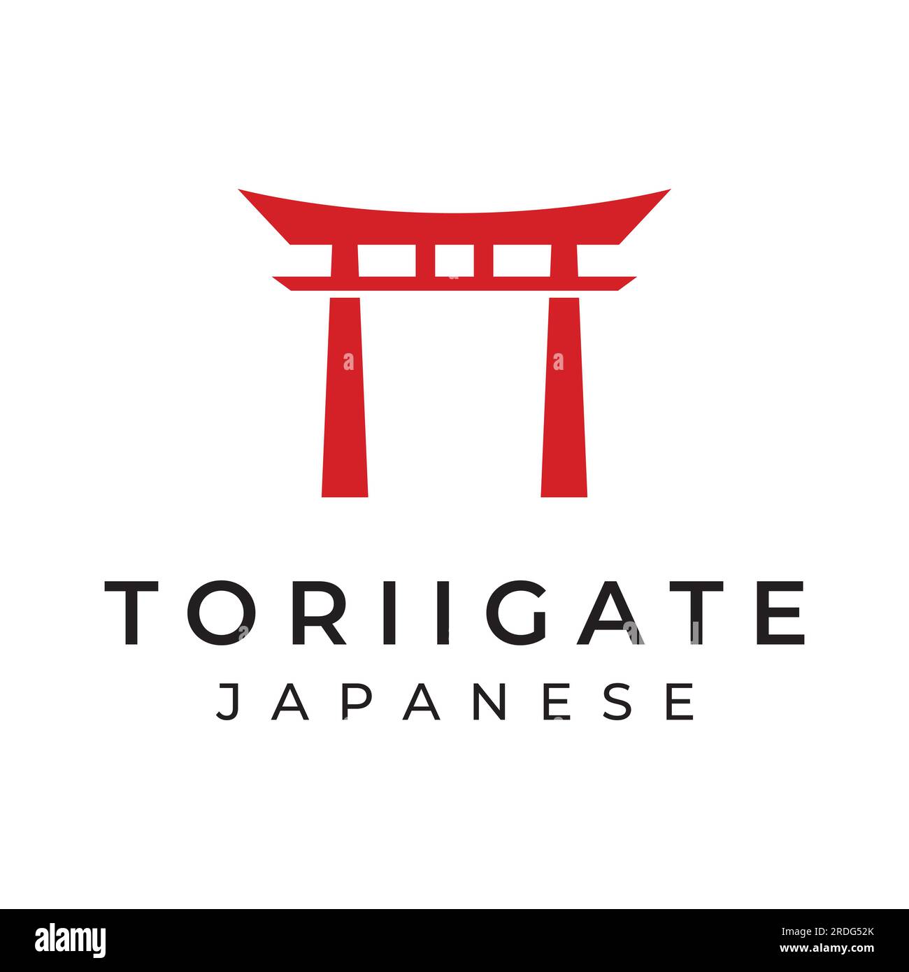 Logo de porte ancienne japonaise de tori. Patrimoine japonais, culture et histoire tori porte. Logo pour les entreprises. Illustration de Vecteur