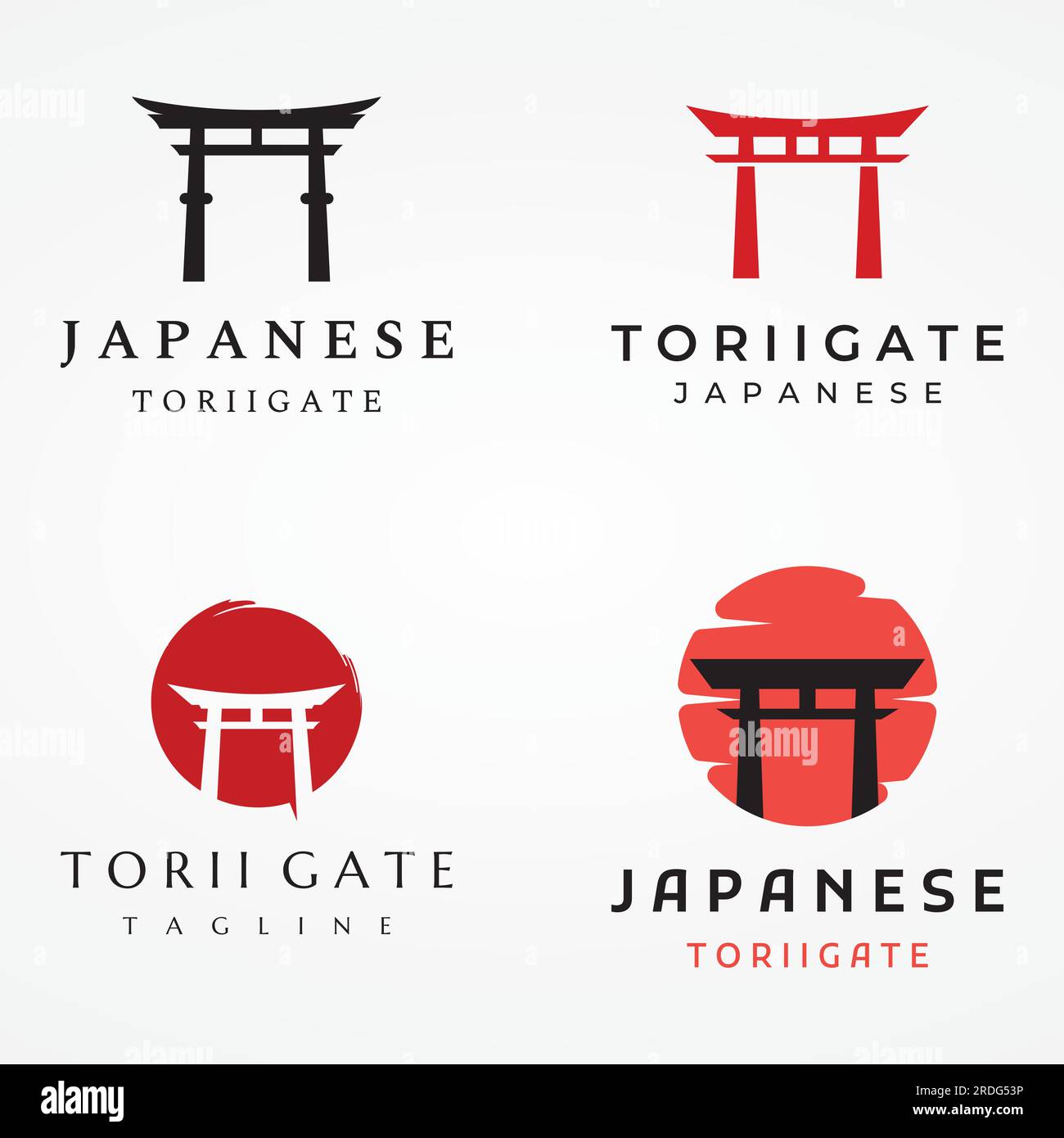 Logo de porte ancienne japonaise de tori. Patrimoine japonais, culture et histoire tori porte. Logo pour les entreprises. Illustration de Vecteur
