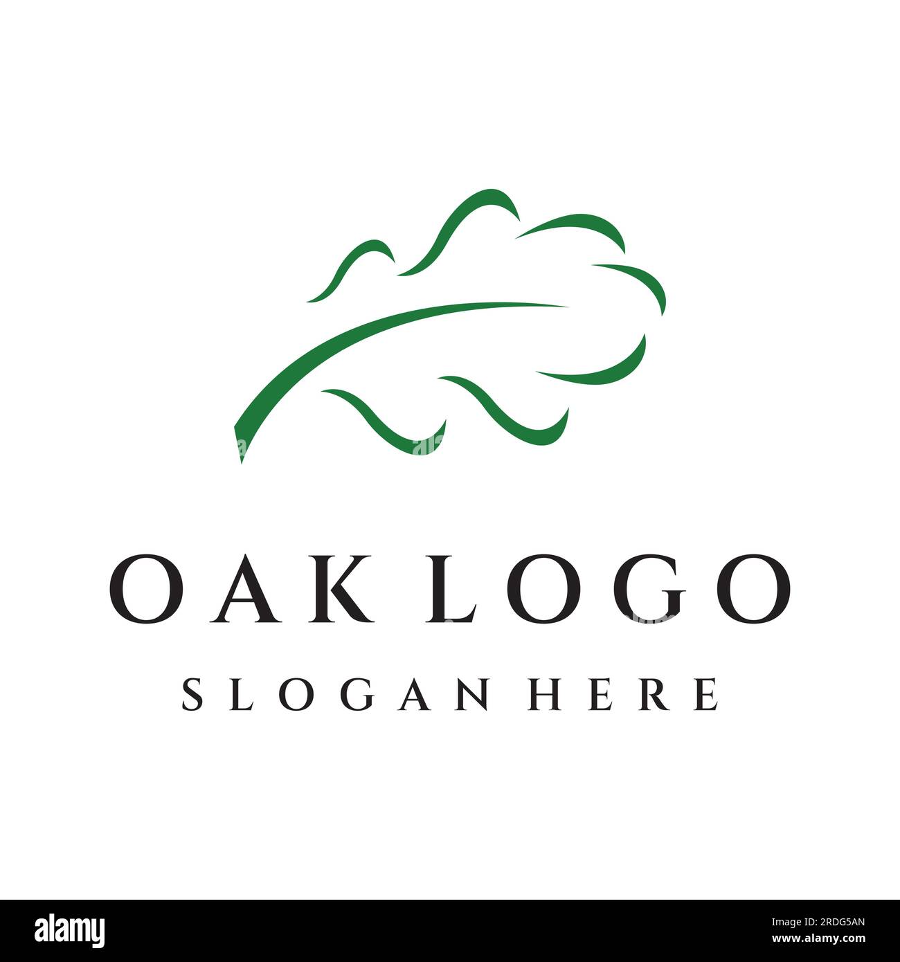 Logo de feuille de chêne d'automne et logo de chêne. Avec l'édition de l'illustration vectorielle. Illustration de Vecteur