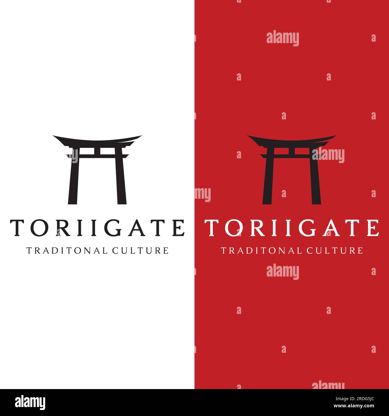 Logo de porte ancienne japonaise de tori. Patrimoine japonais, culture et histoire tori porte. Logo pour les entreprises. Illustration de Vecteur