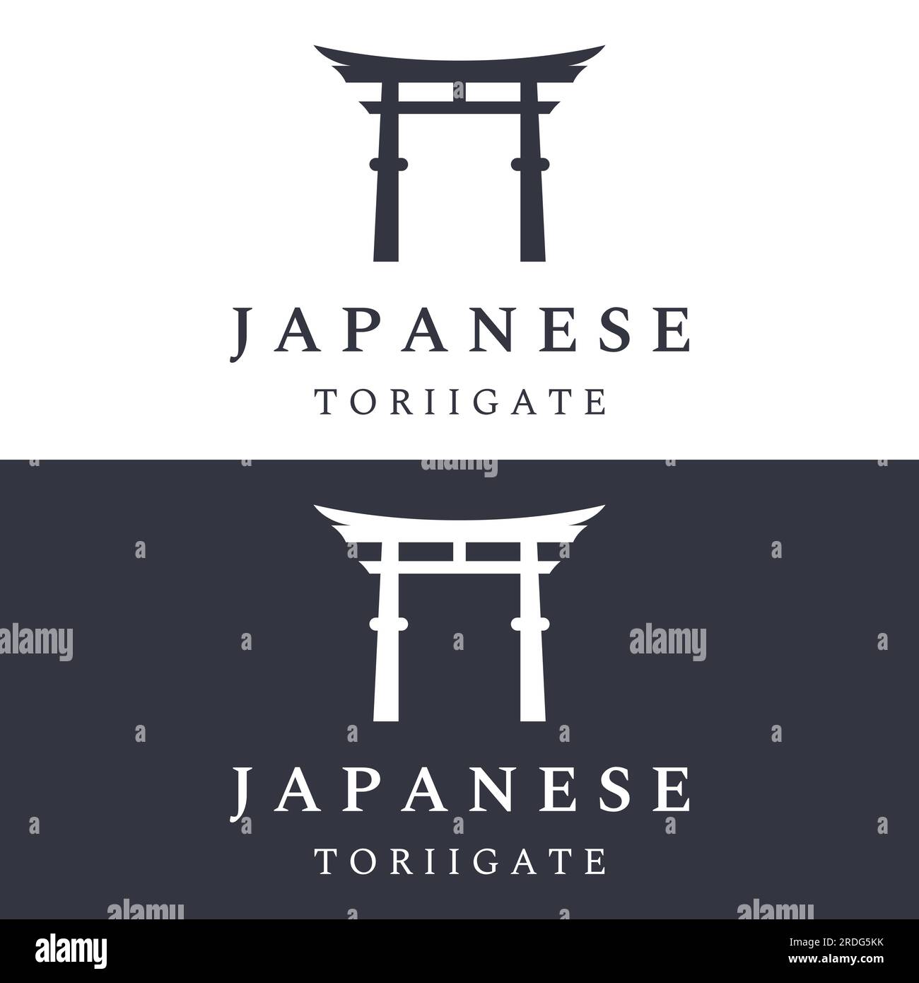 Logo de porte ancienne japonaise de tori. Patrimoine japonais, culture et histoire tori porte. Logo pour les entreprises. Illustration de Vecteur