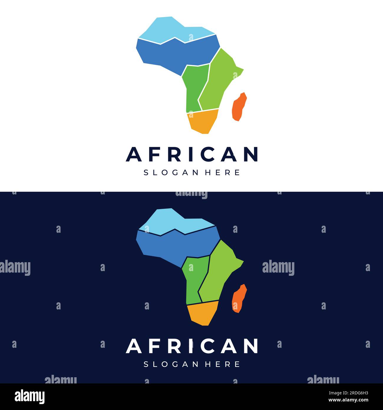Logo abstrait de carte du continent africain, voyages et visites en afrique. Avec concept de conception vectorielle. Illustration de Vecteur