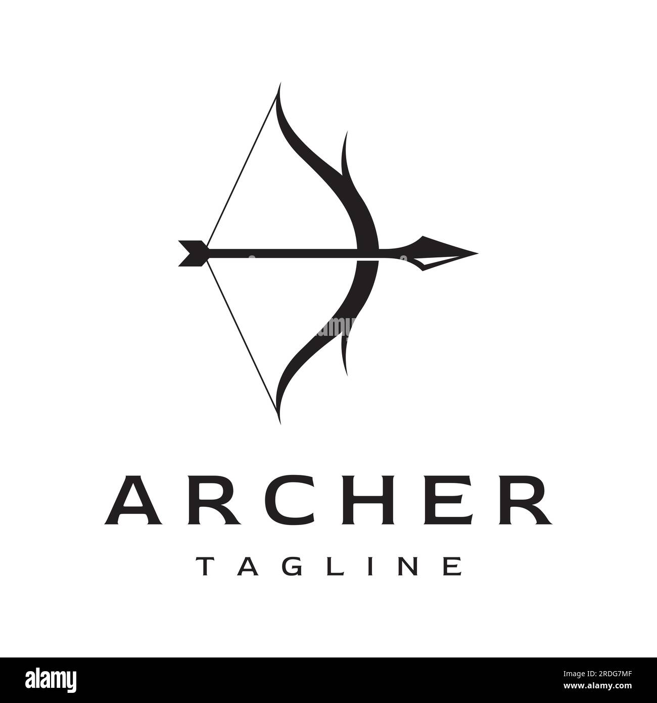 Conception créative du logo archer silhouette. Pointe de flèche hipster vintage, flèche et arc. Flèche pour la chasse. Illustration de Vecteur