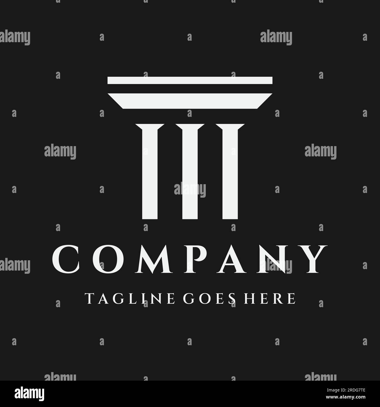 Logo de colonnes ou piliers grecs anciens. Logos pour les entreprises, les avocats, la justice juridique et les architectes du bâtiment. Illustration de Vecteur