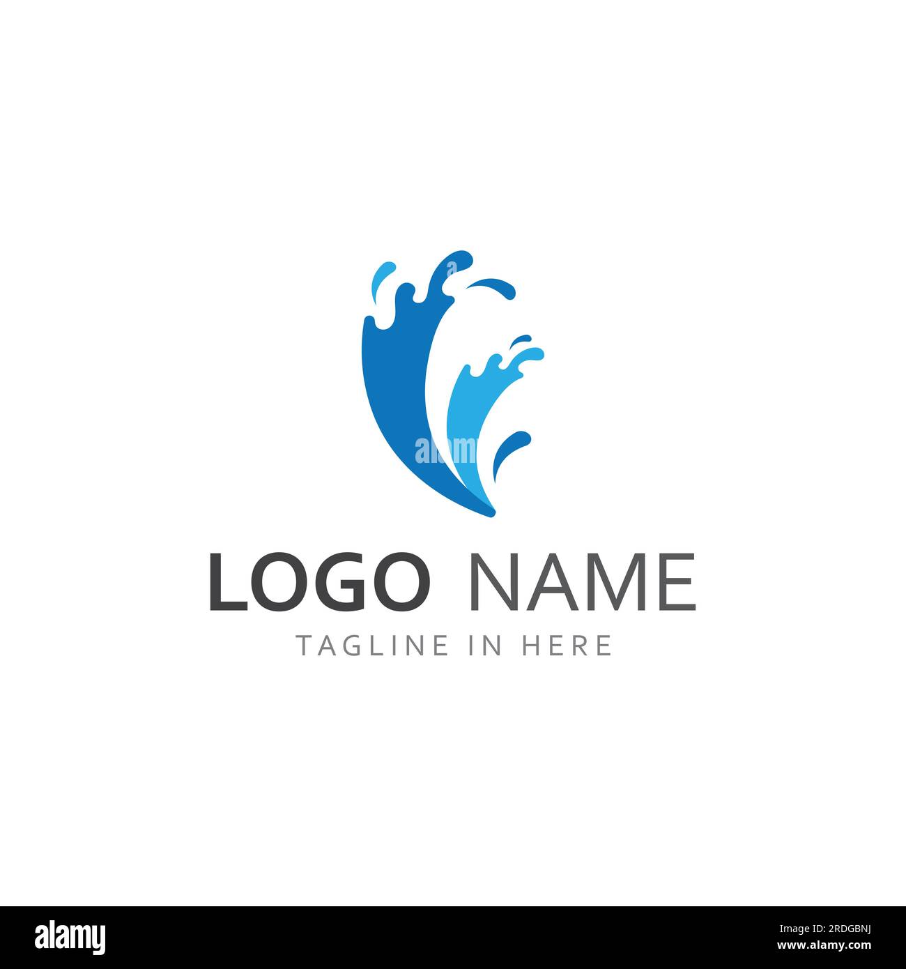 Logo de vague d'eau et logo de vague de mer ou vagues d'eau de plage, avec le concept de conception de vecteur. Illustration de Vecteur