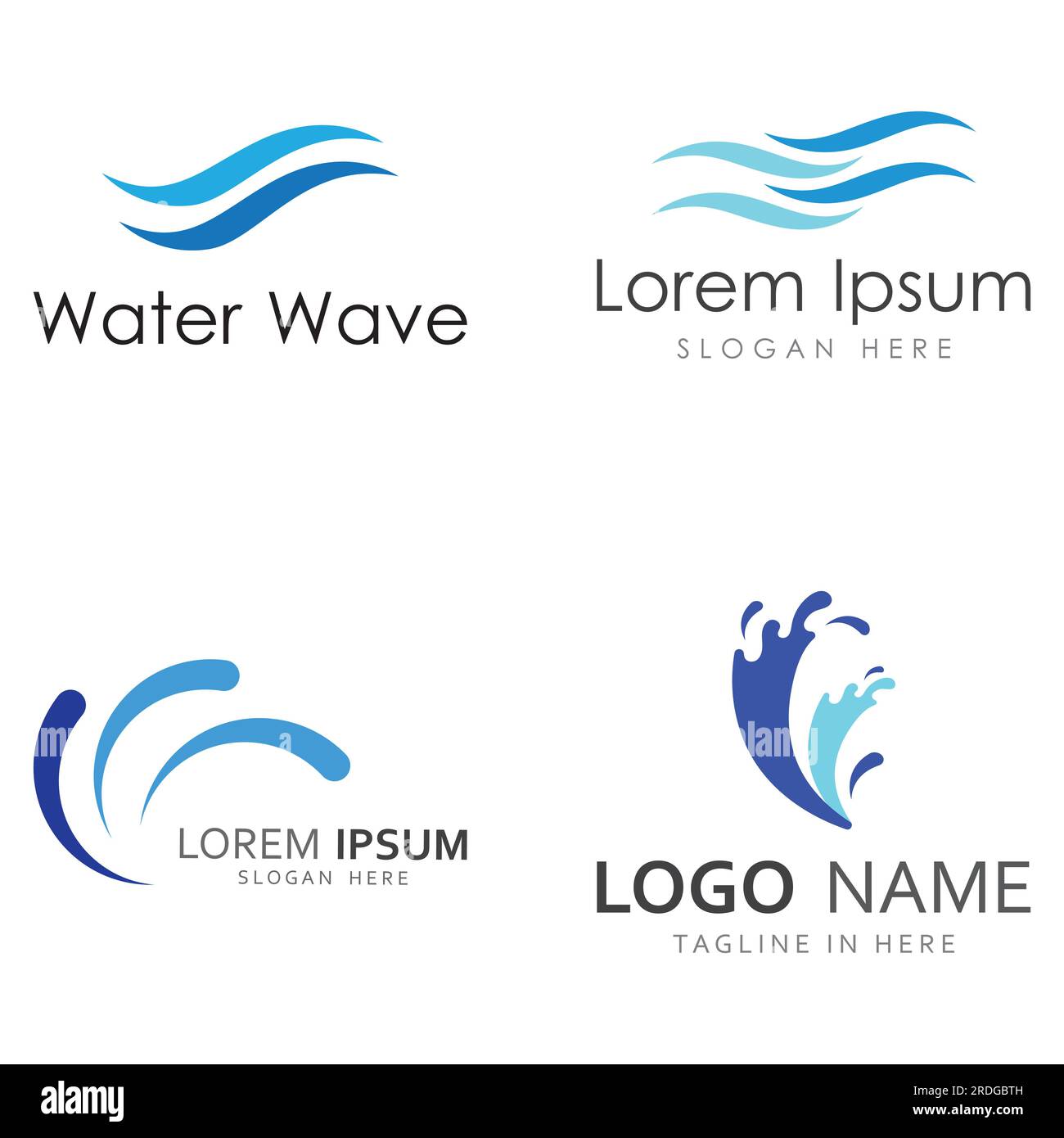 Logo de vague d'eau et logo de vague de mer ou vagues d'eau de plage, avec le concept de conception de vecteur. Illustration de Vecteur