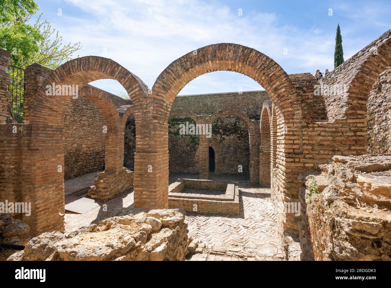 Ruines des vestiaires aux bains arabes de Ronda Interior - Ronda, Andalousie, Espagne Banque D'Images