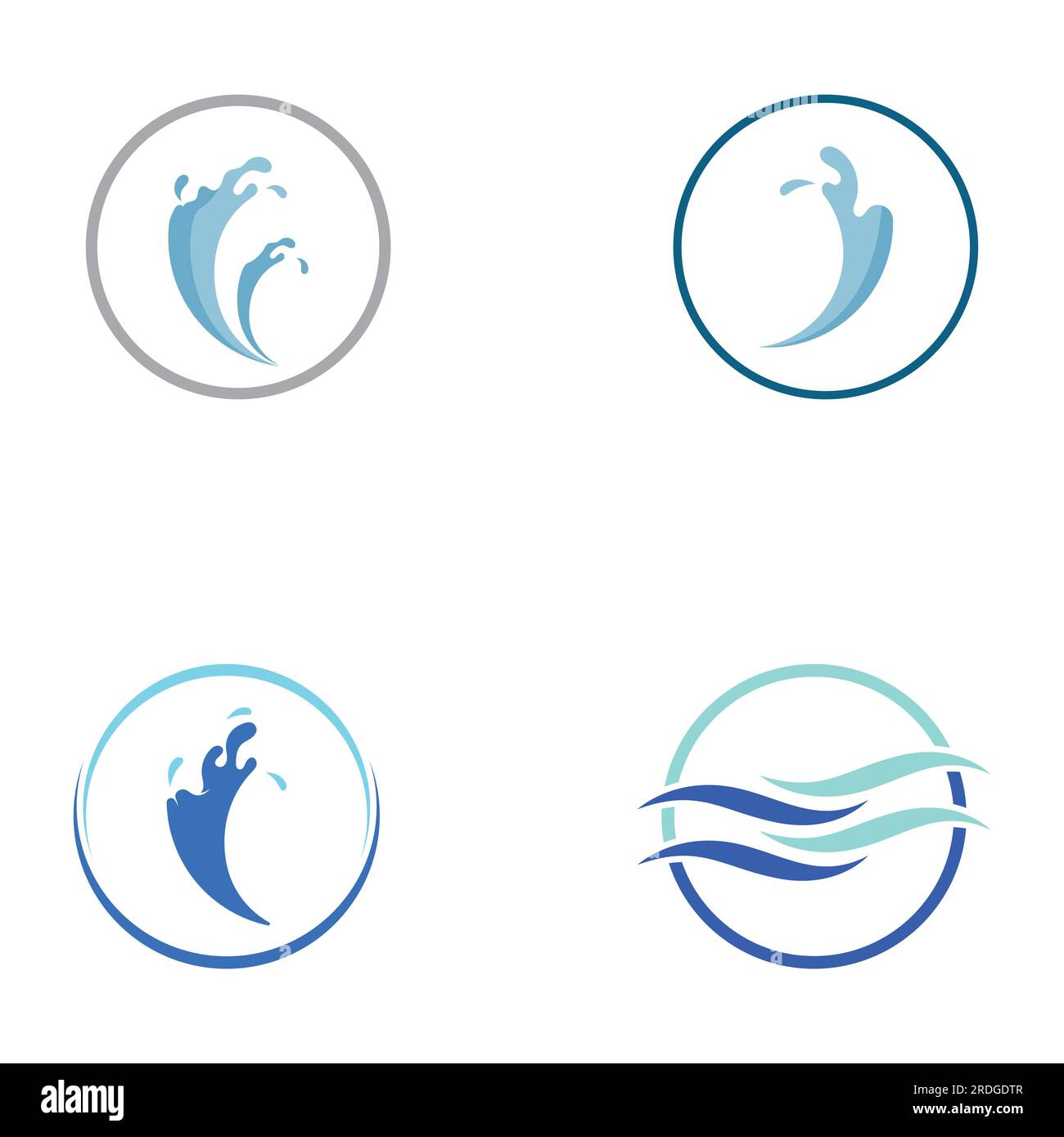 Logo de vague d'eau et logo de vague de mer ou vagues d'eau de plage, avec le concept de conception de vecteur. Illustration de Vecteur