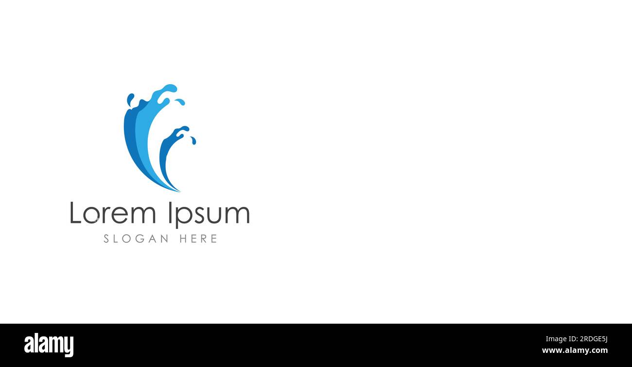 Logo de vague d'eau et logo de vague de mer ou vagues d'eau de plage, avec le concept de conception de vecteur. Illustration de Vecteur