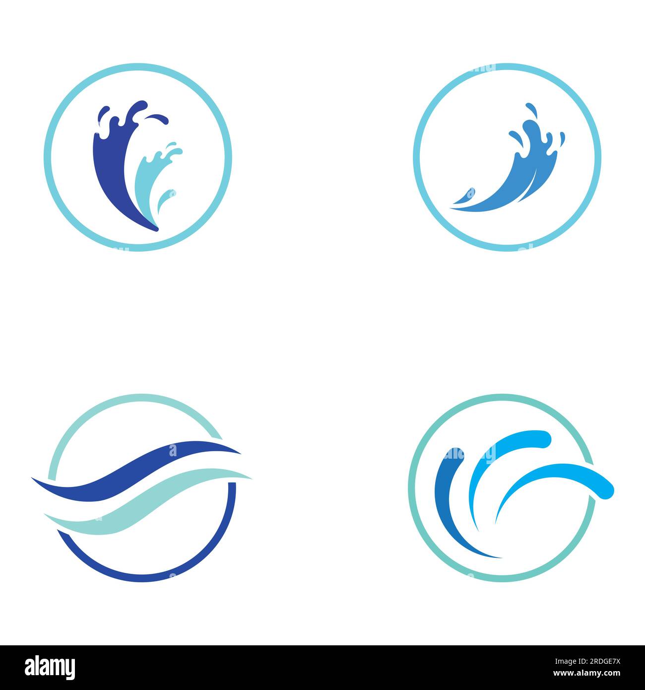 Logo de vague d'eau et logo de vague de mer ou vagues d'eau de plage, avec le concept de conception de vecteur. Illustration de Vecteur
