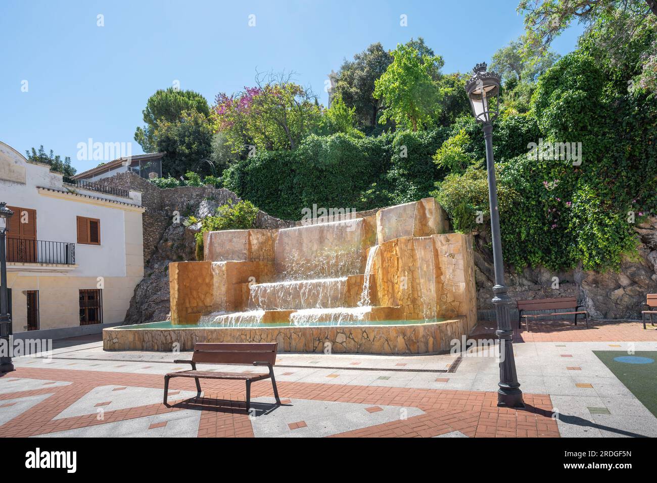 Fontaine de la Plaza de Andalucia - Olvera, Andalousie, Espagne Banque D'Images