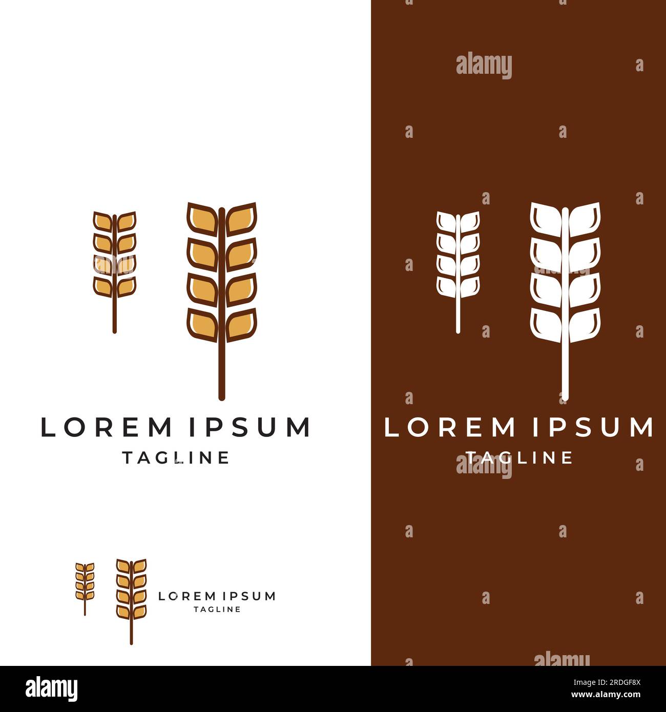 Logo de blé ou de céréales, champ de blé et logo de ferme de blé. Avec édition facile et simple. Illustration de Vecteur