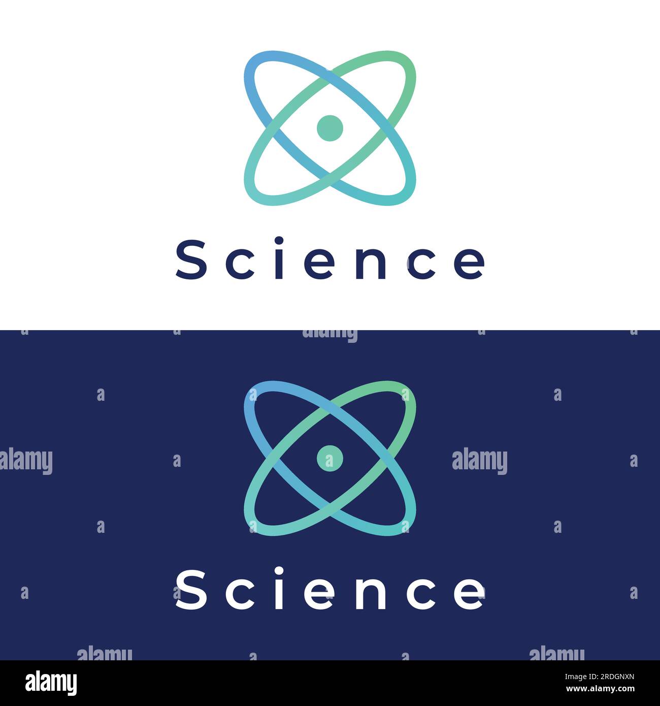Logo d'élément de particule ou de molécule de science moderne. Logo pour la science, atome, biologie, technologie, physique, laboratoire. Illustration de Vecteur