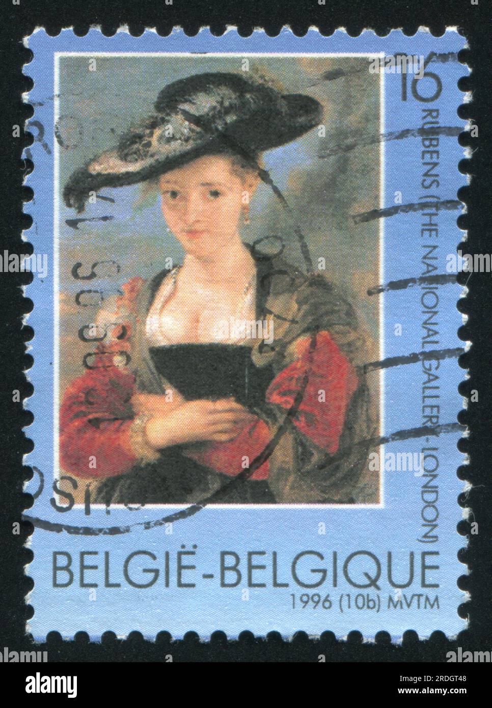 RUSSIE KALININGRAD, 26 OCTOBRE 2015 : timbre imprimé par la Belgique, montrant Susanna Fourment, de Peter Paul Rubens, vers 1996 Banque D'Images