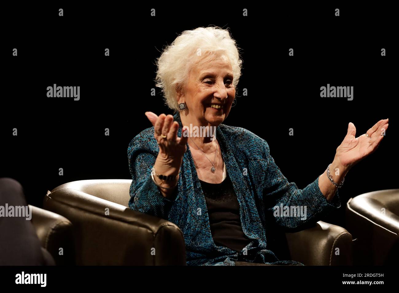 Mexico, Mexique. 20 juillet 2023. 20 juillet 2023, Mexico, Mexique : Estela de Carlotto, fondatrice et présidente de la "Grand-mère de May Plaza" à l'Université du cloître Sor Juana à Mexico. Le 20 juillet 2023 à Mexico, Mexique (photo de Luis Barron/Eyepix Group). Crédit : EYEPIX Group/Alamy Live News Banque D'Images
