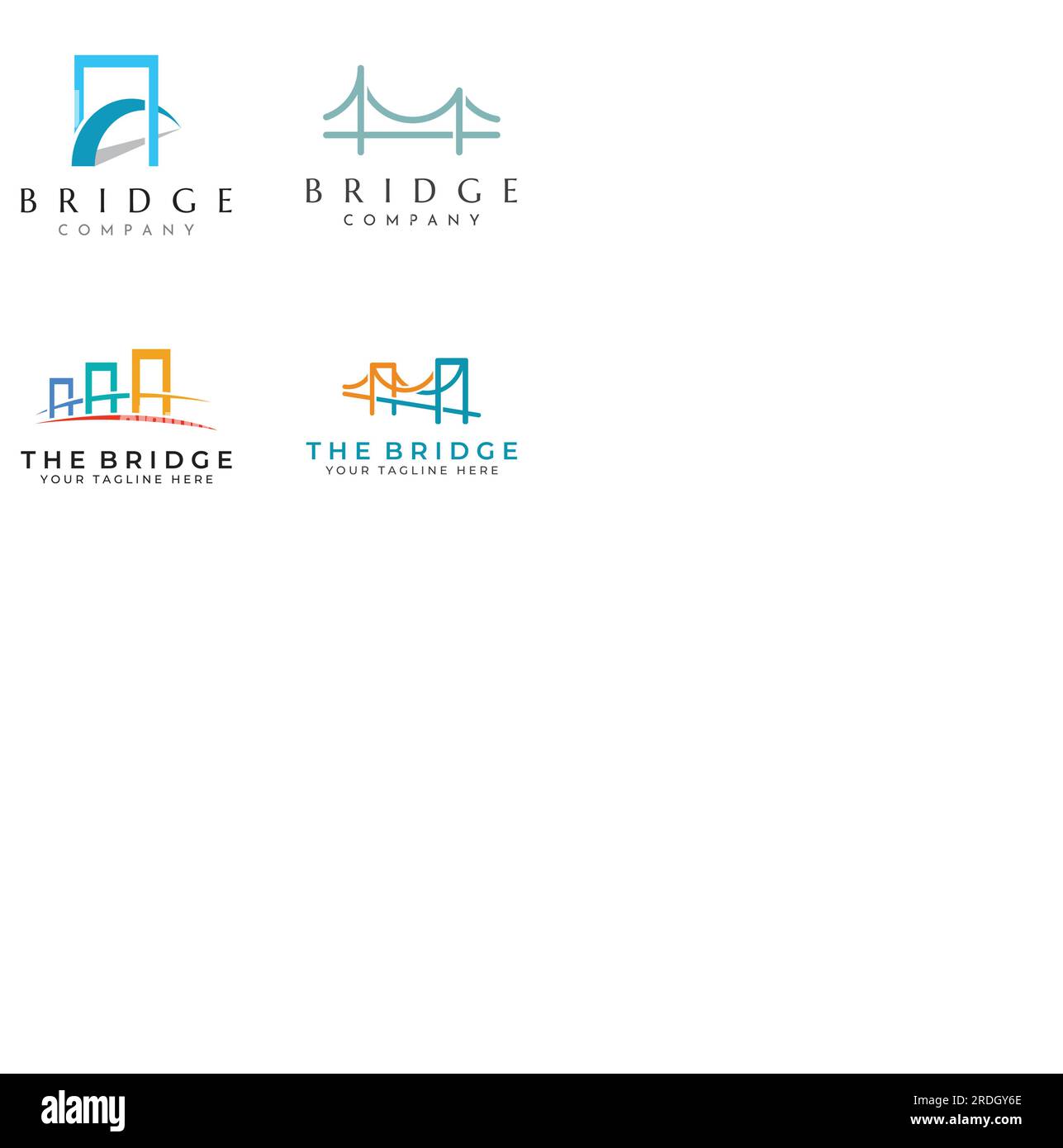 Logo de construction de pont créatif minimaliste et élégant avec un concept moderne. Illustration de Vecteur