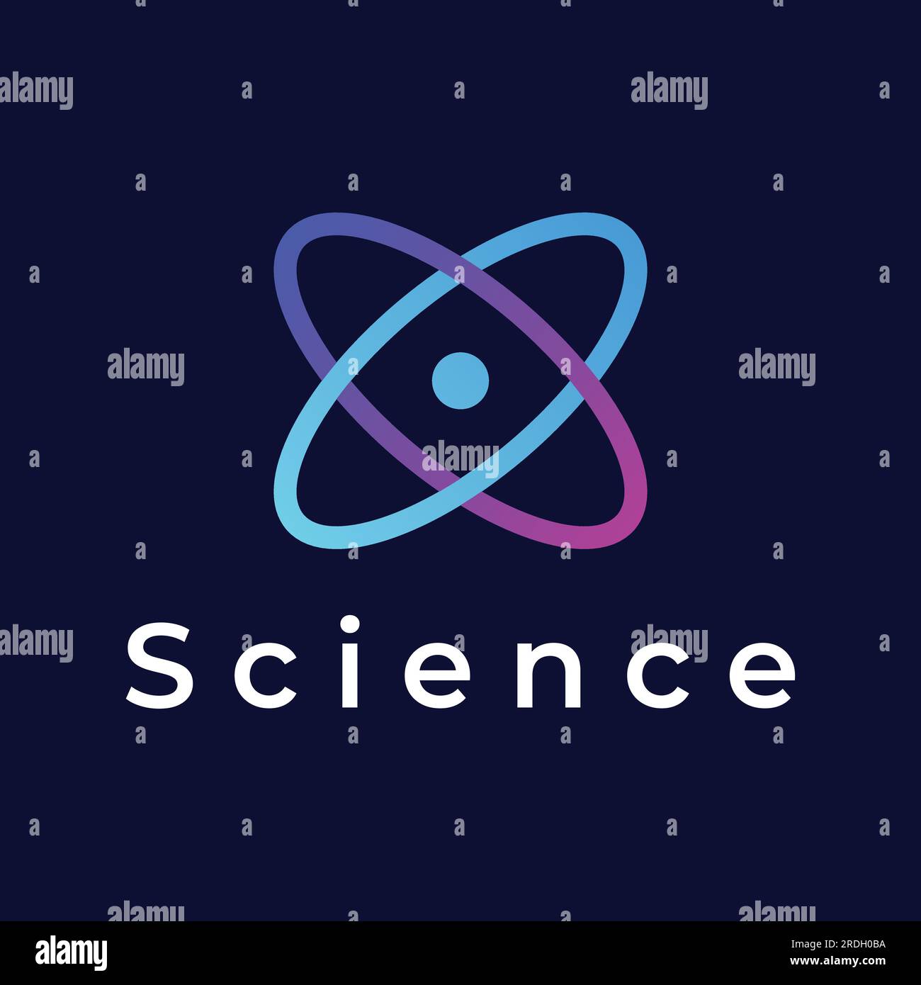 Logo d'élément de particule ou de molécule de science moderne. Logo pour la science, atome, biologie, technologie, physique, laboratoire. Illustration de Vecteur