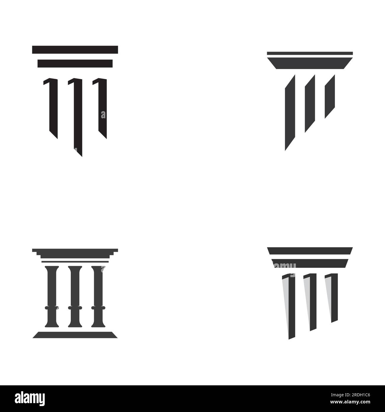 Musée, colonne de musée, musée de ligne, logo de pilier de musée. Un musée au concept minimaliste et moderne. Illustration de Vecteur