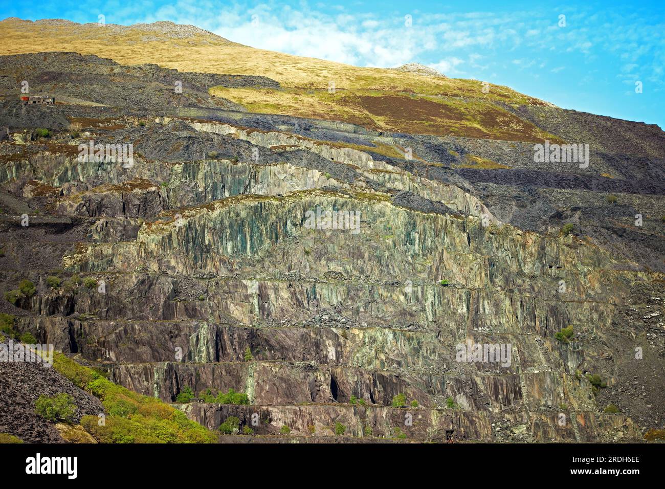 Dinorwic Quarry est une grande ancienne carrière d'ardoise près de Llanberis. Il a ouvert en 1787 et a continué la production jusqu'en 1969. Banque D'Images
