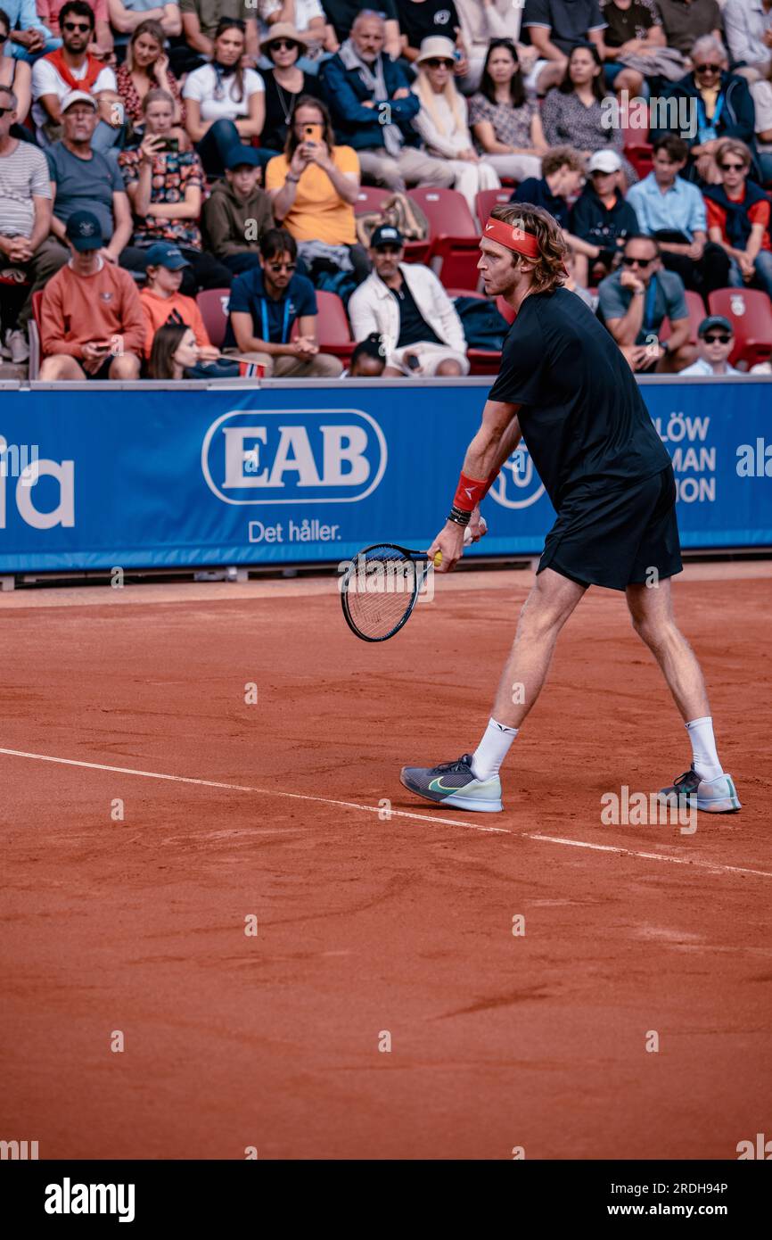 Båstad, Suède. 2023 07 21. Andrey Rublev bat Alexander Zverev en quarts de finale Daniel Bengtsson Banque D'Images