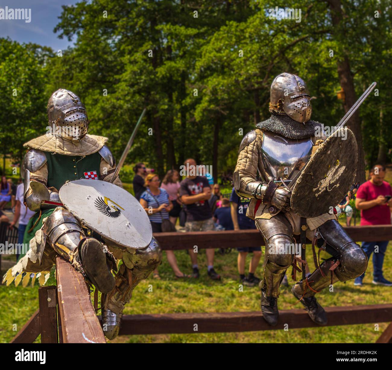 reconstitution du tournoi de chevaliers Banque D'Images