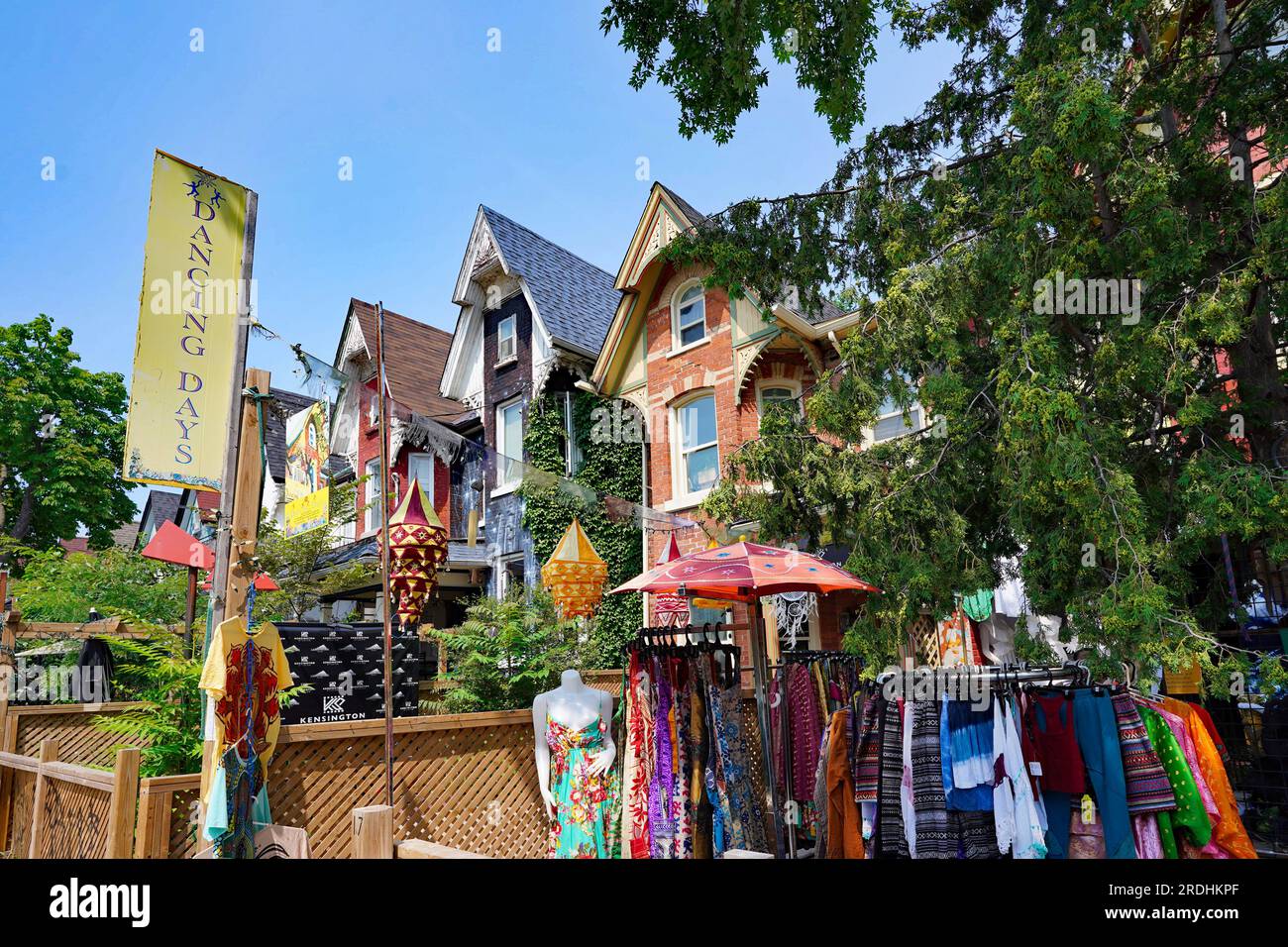 Quartier commerçant de Kensington Market à Toronto Banque D'Images