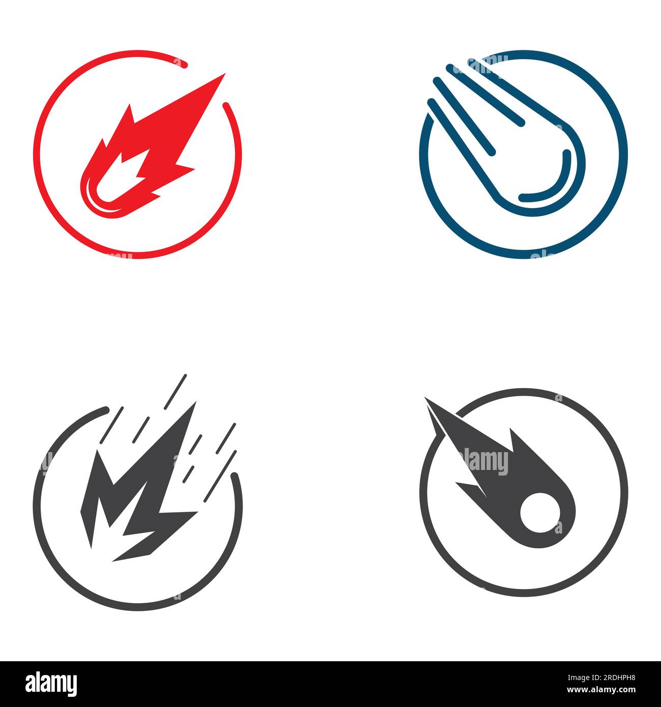 Meteor ou logo de conception de vecteur d'objet spatial. Illustration de Vecteur