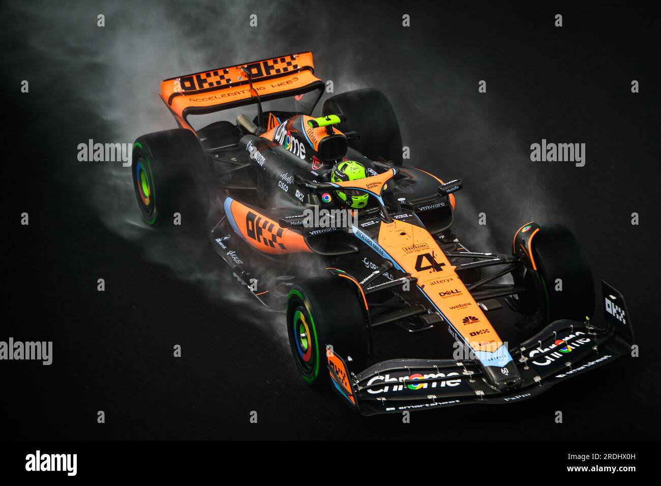 Budapest, Hongrie. 21 juillet 2023. Lando Norris, pilote britannique de l'écurie McLaren F1 Team, participe à la deuxième séance d'essais du Grand Prix de F1 de Hongrie au Hungaroring, près de Budapest. Crédit : SOPA Images Limited/Alamy Live News Banque D'Images