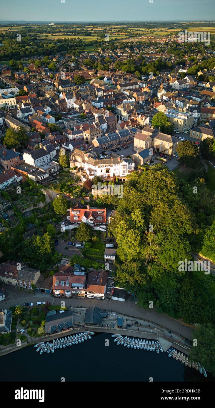 Belle vue prise avec un drone au-dessus du Knaresborough Banque D'Images