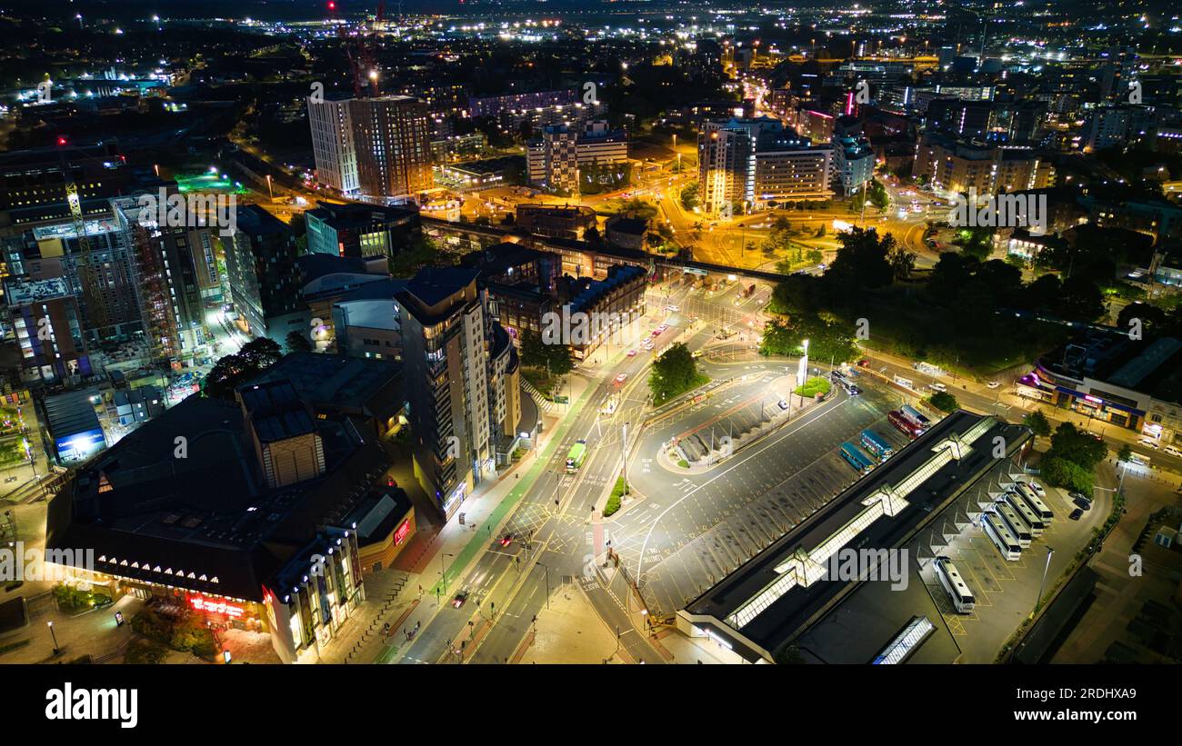 Belles images de vue prises à Leeds pendant la nuit Banque D'Images