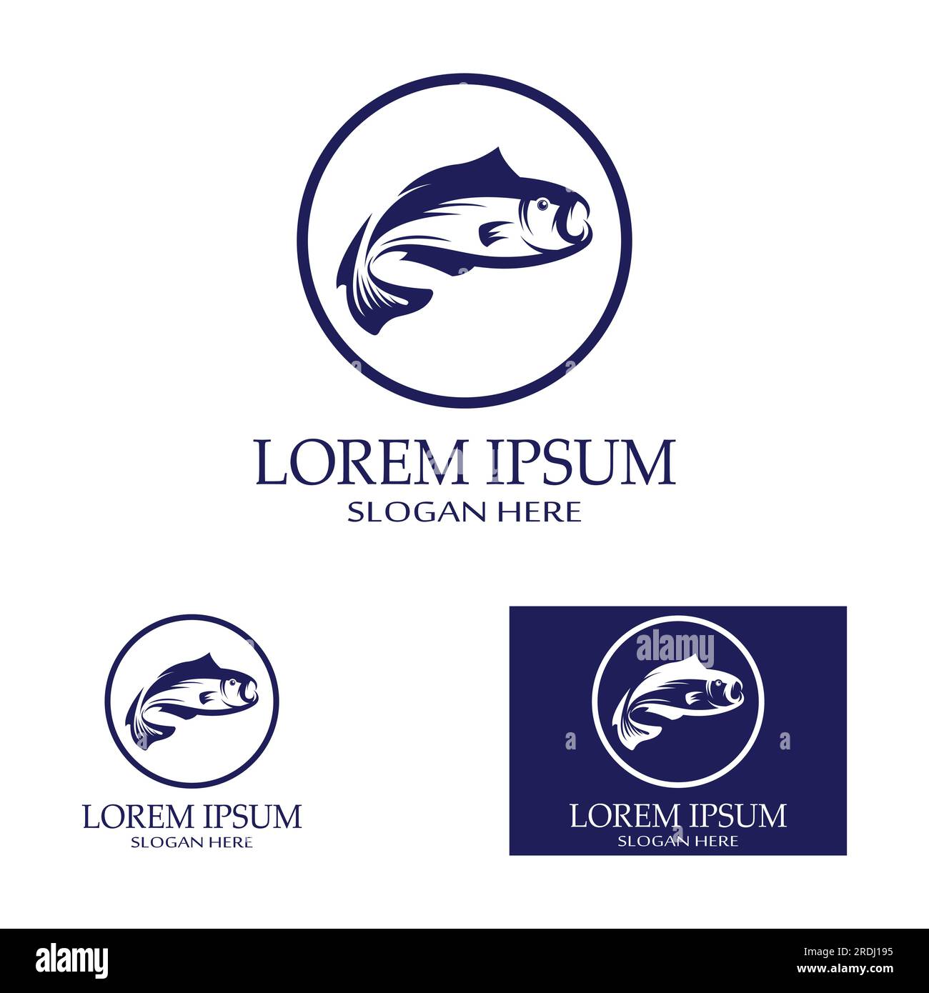 Logo de poisson, poisson, huile de poisson et icône de restaurant de fruits de mer. Avec concept d'icône vectorielle Illustration de Vecteur