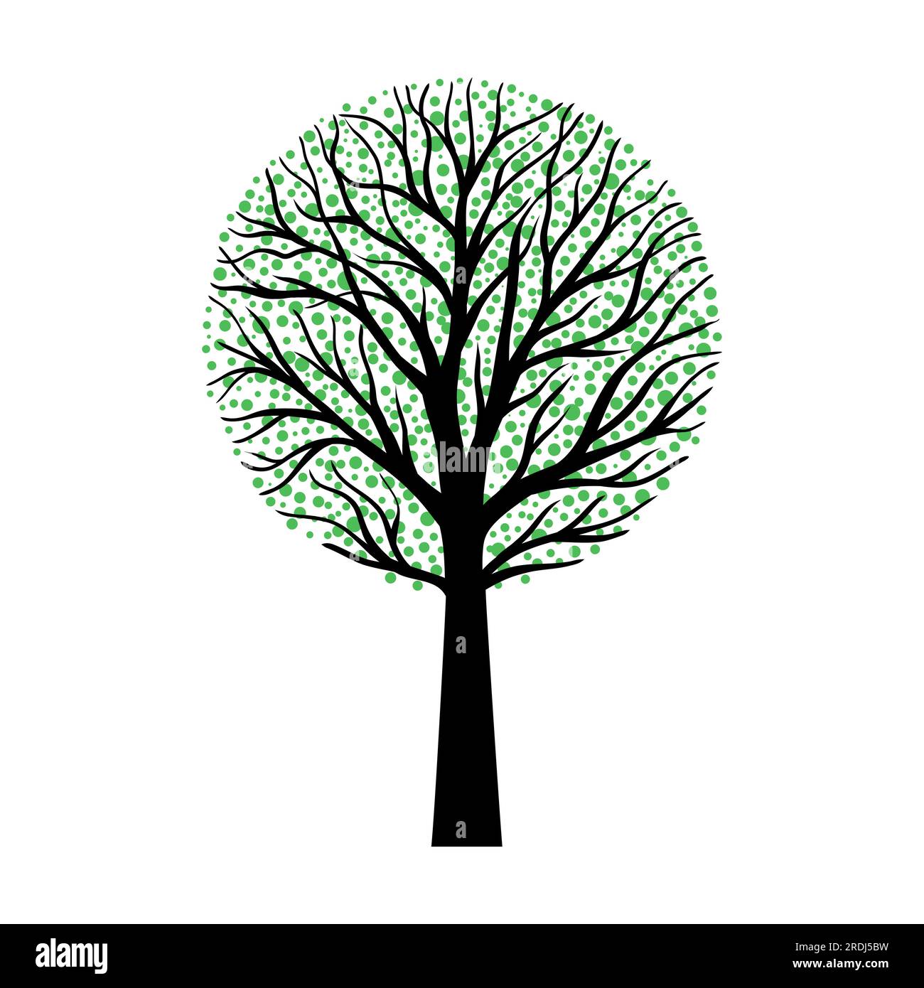 Arbre à feuilles vert Illustration de Vecteur