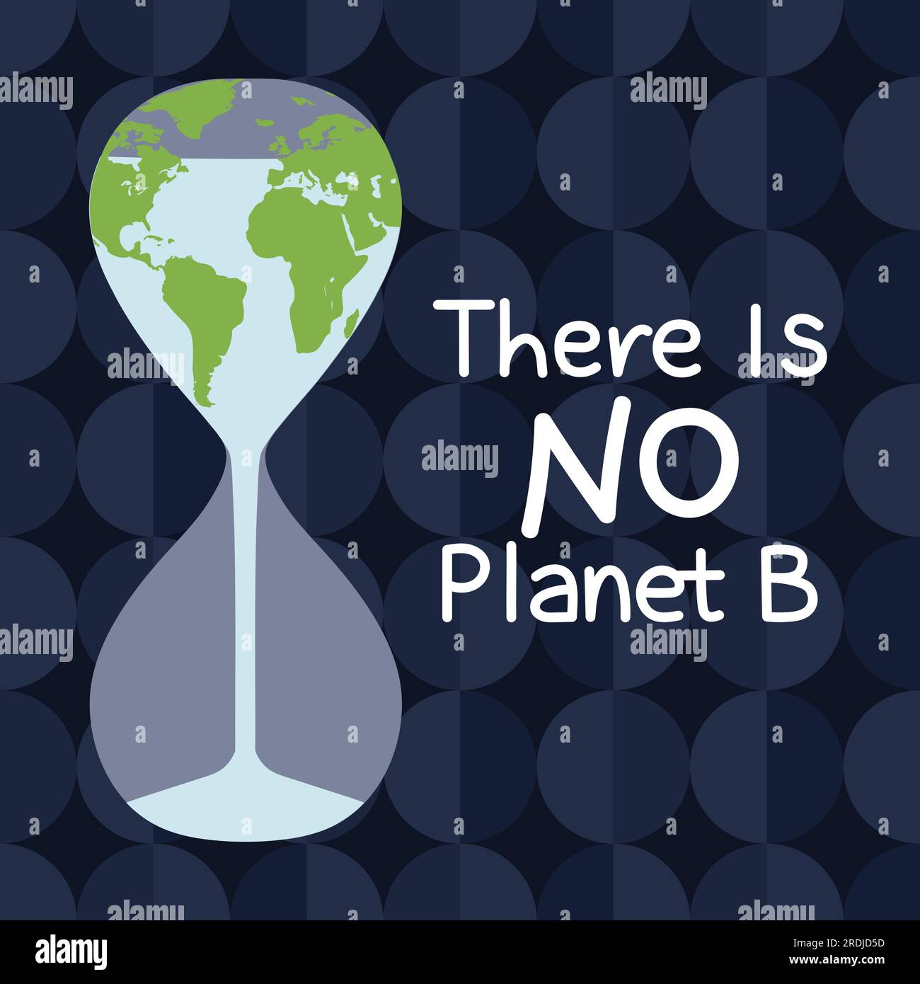 Il n'y a pas de citation de la planète B. Concept de réchauffement climatique et de changement climatique avec écoulement de l'eau de la Terre dans le sablier. Pollution de l'eau et tempe global Illustration de Vecteur