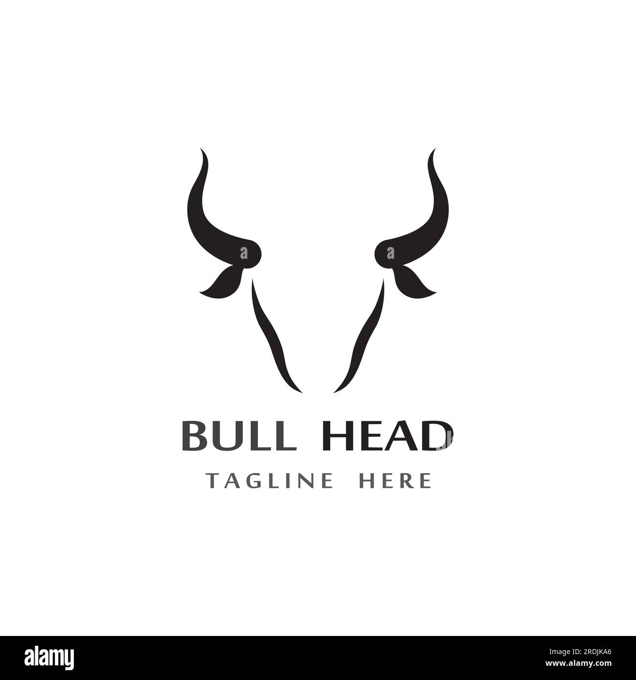 logo et symbole de corne de tête de taureau Illustration de Vecteur