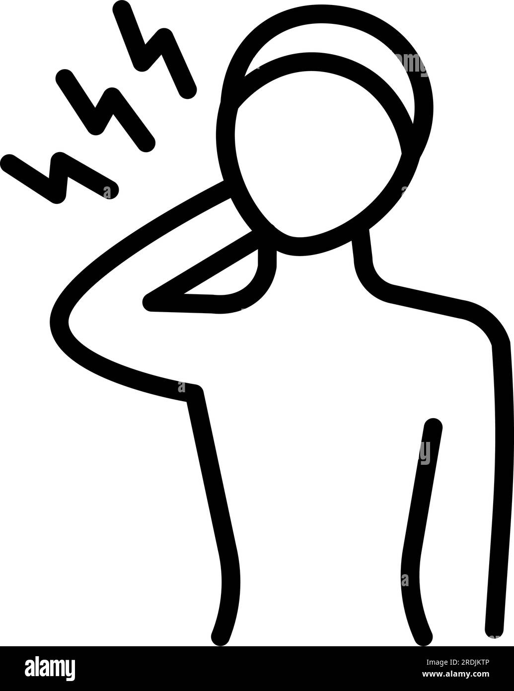 Icône du cou humain. Cou humain linéaire, médical, icône de contour du corps. Syndrome du cou textuel. Signe de cou humain vecteur de ligne, symbole pour le web et mobile Illustration de Vecteur