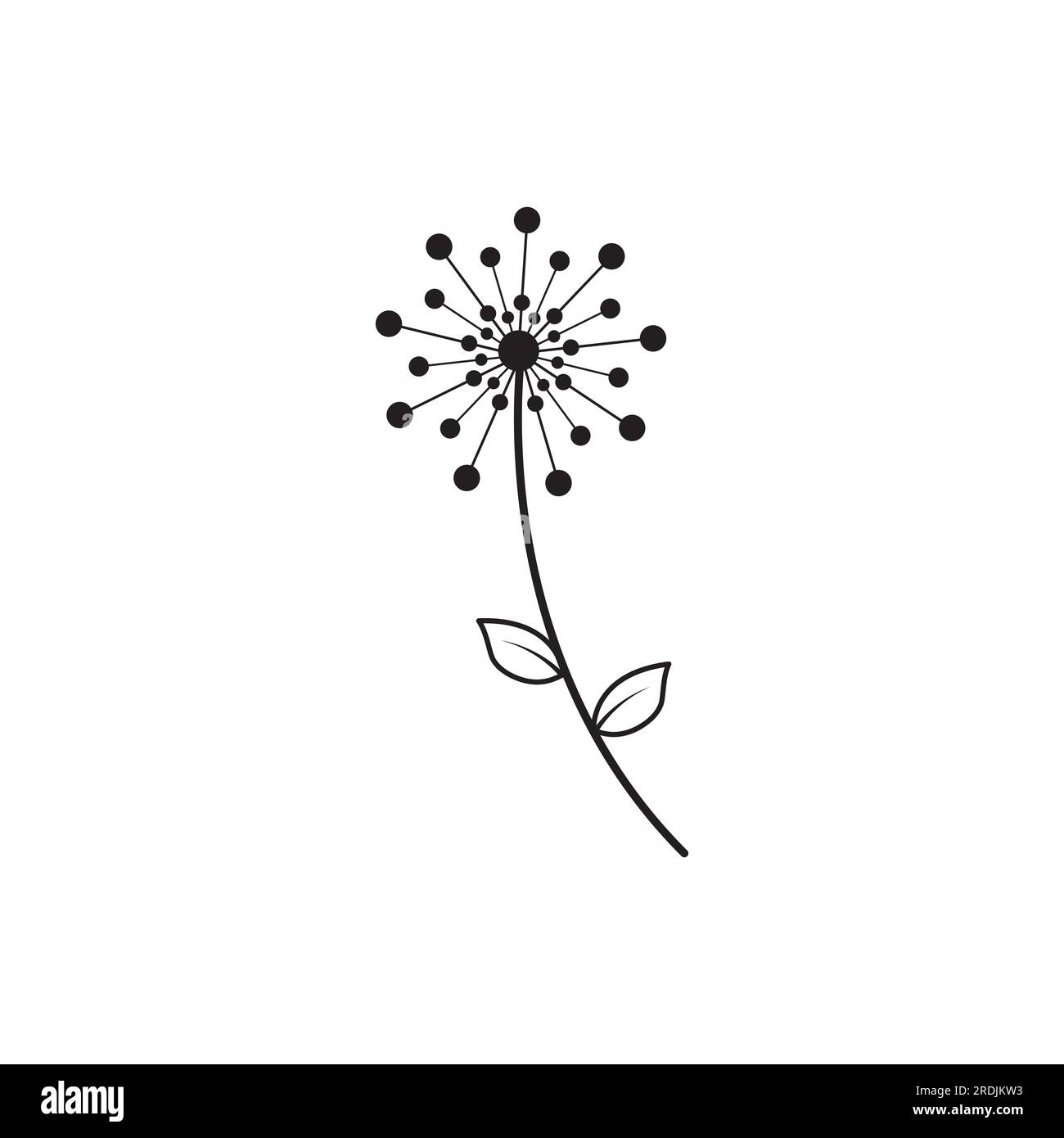 Logo de fleur de pissenlit et conception de vecteur de symbole Illustration de Vecteur