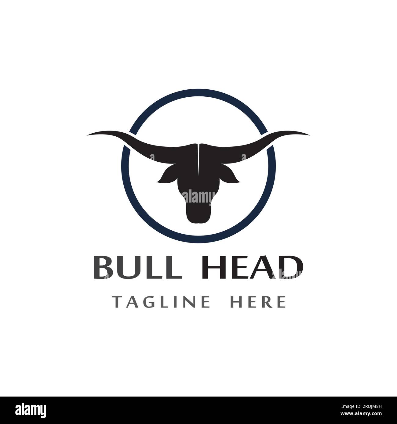 Logo de cornes tête de taureau vintage Illustration de Vecteur