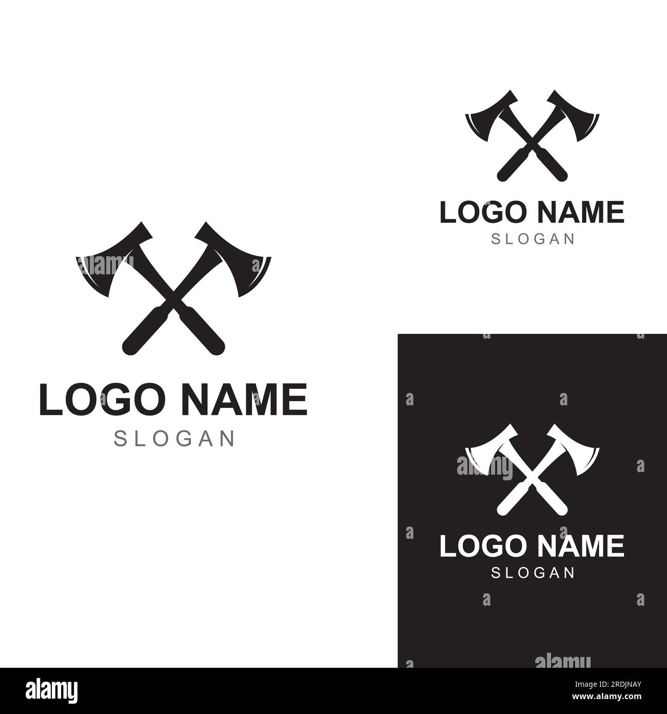 Axe logo / logo hachette avec vecteur de conception de concept. Illustration de Vecteur