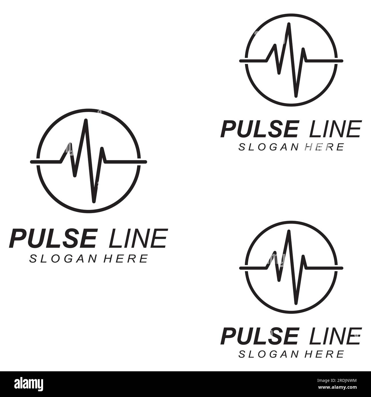 Ligne d'impulsion ou onde médicale. Vecteur de concept de conception de logo Illustration de Vecteur