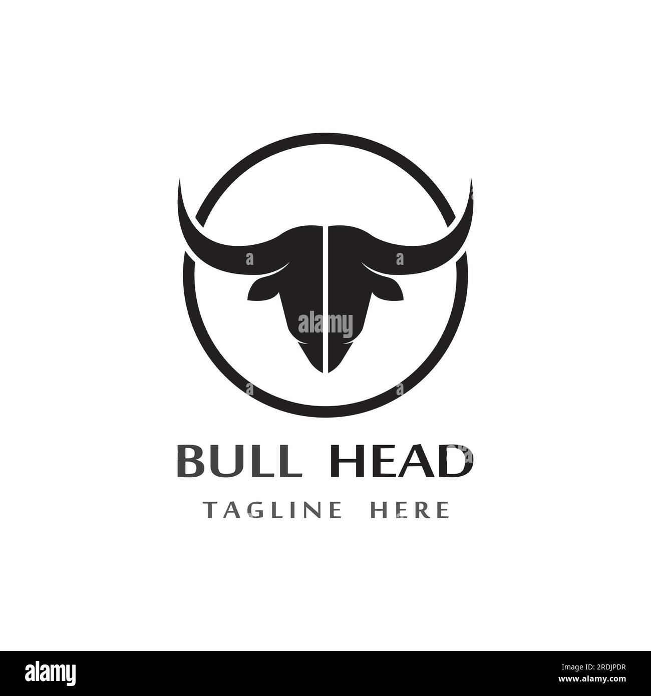 Logo de cornes tête de taureau vintage Illustration de Vecteur