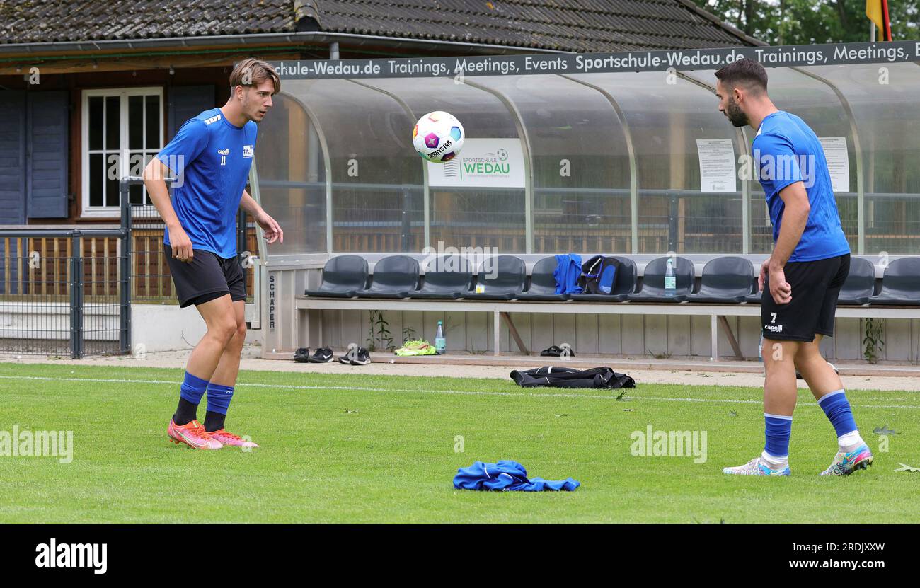 Duisburg, Deutschland. 03 juillet 2023. Firo : 3 juillet 2023, football, soccer, saison 2023/2024, VDV, le syndicat des joueurs, camp professionnel à Duisburg pour les footballeurs au chômage, crédit : dpa/Alamy Live News Banque D'Images