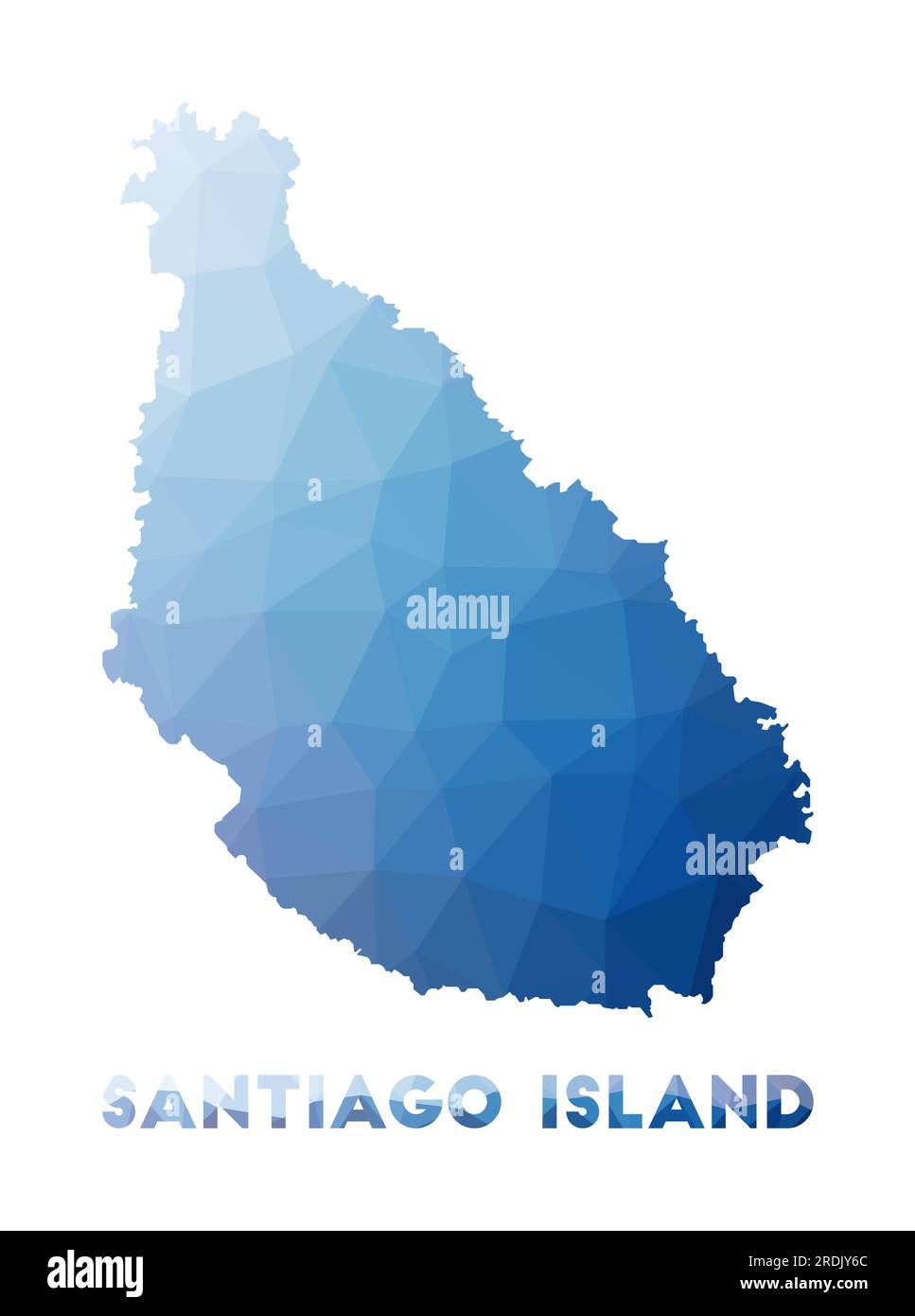 Carte basse poly de l'île de Santiago. Carte polygonale de l'île Santiago. Technologie, Internet, concept de réseau. Illustration vectorielle. Illustration de Vecteur