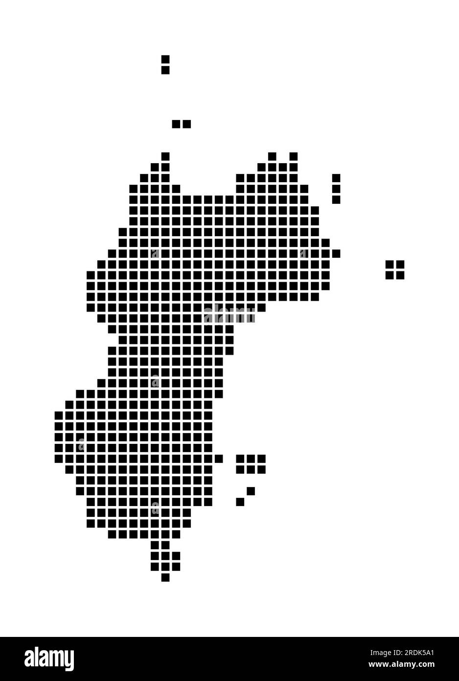 Carte Mustique. Carte de Mustique en style pointillé. Bordures de l'île remplies de rectangles pour votre conception. Illustration vectorielle. Illustration de Vecteur