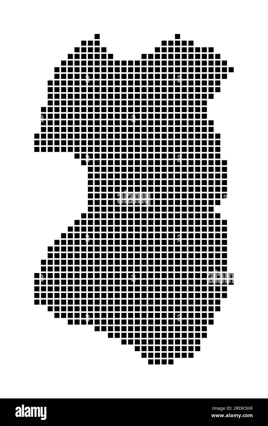 Carte de l'île Tenggol. Carte de l'île de Tenggol en style pointillé. Bordures de la zone remplie de rectangles pour votre conception. Illustration vectorielle. Illustration de Vecteur