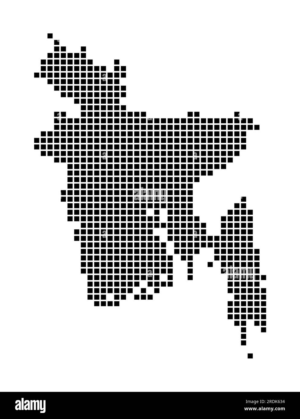 Carte du Bangladesh. Carte du Bangladesh en pointillés. Bordures du pays remplies de rectangles pour votre conception. Illustration vectorielle. Illustration de Vecteur