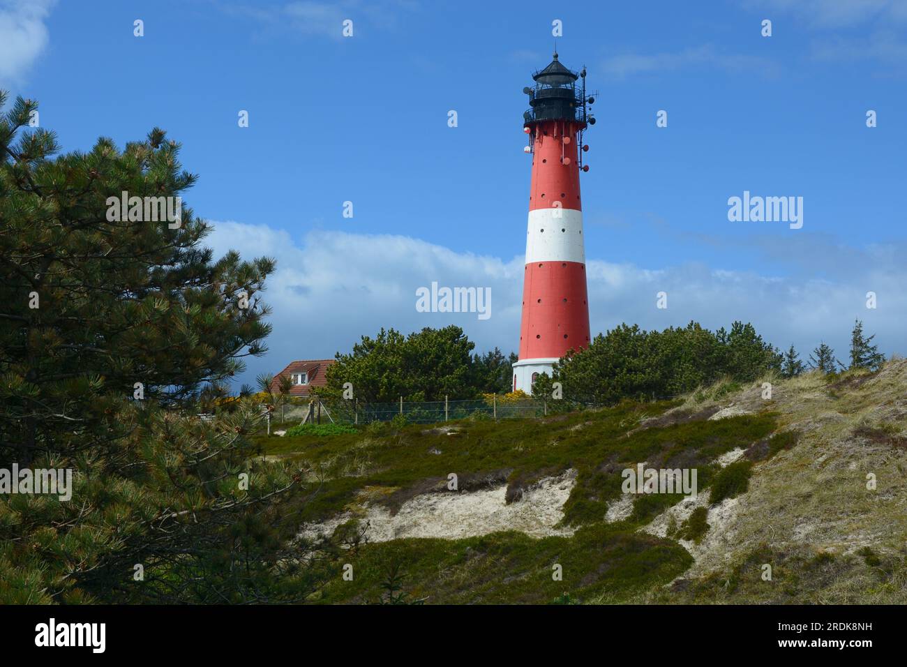 Phare de Hörnum, Sylt, Îles frisonnes, Mer des Wadden, Mer du Nord, Allemagne Banque D'Images